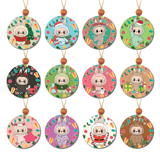Acrylic Christmas Ornament: Labubu Set